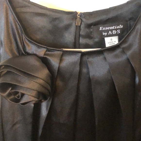 Essentials by A B S black satin bubble dress with Rose Size 8 - Picture 2 of 4